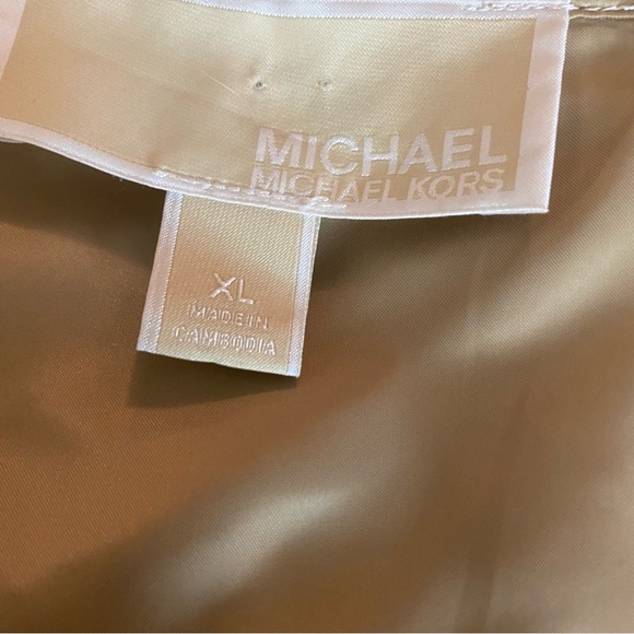 Michael Kors Gold Packable Windbreaker Hooded Snap Button Windbreaker Jacket XL - Picture 5 of 10